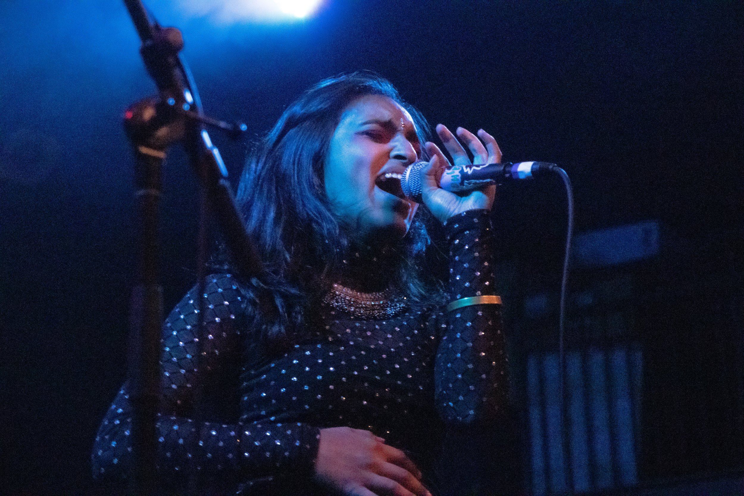  Ashrita Kumar, Pinkshift’s lead singer, performing opening for Mannequin Pussy at The Sinclair  Images courtesy of Julia Federing //  @julia.federing  
