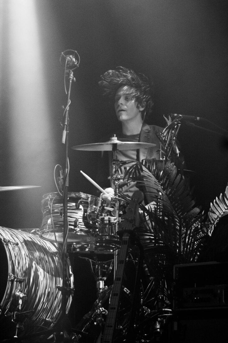 Drummer Ryan Seaman of iDKHOW delivering on a “weird” set at Big Night Live 