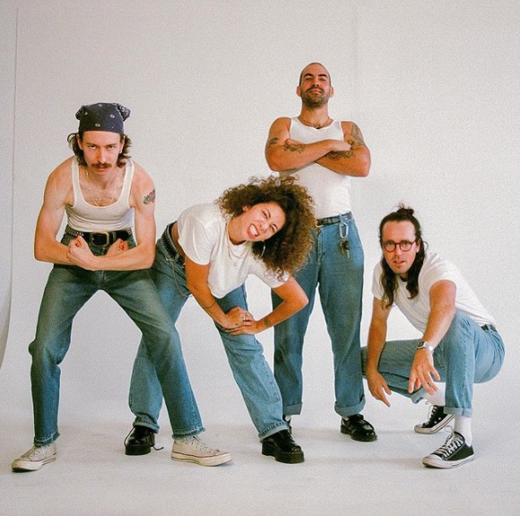  (L to R) Matt Fidley, Daisy Hammel-Buffa, Alex Kasvikis and Ben Roswell Salk make up DAISY  Image courtesy of DAISY on Instagram //  @daisytheband  
