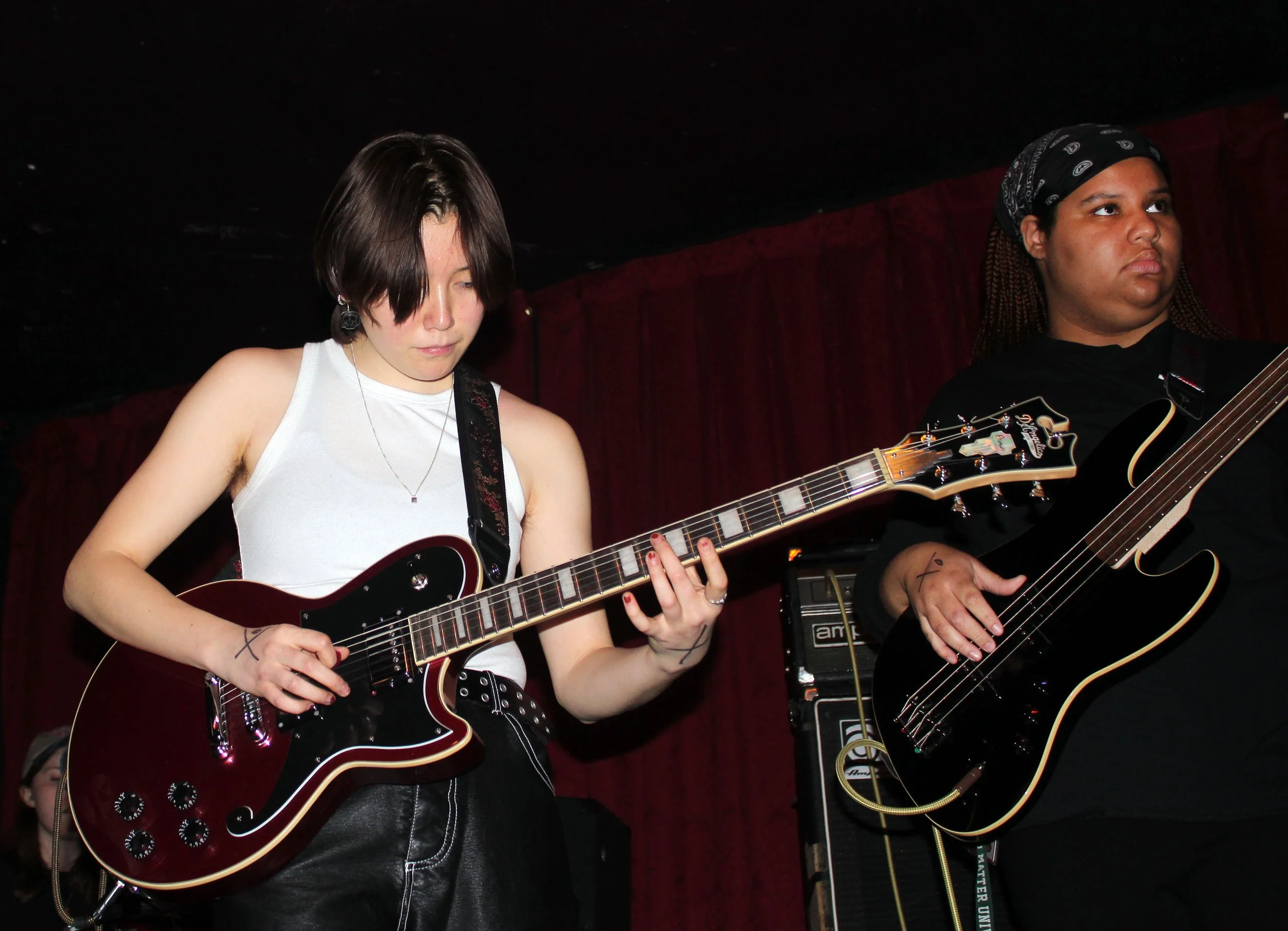   (L to R) Guitarist Rianna Kopcho and bassist Soph Reyes of Motherwise  