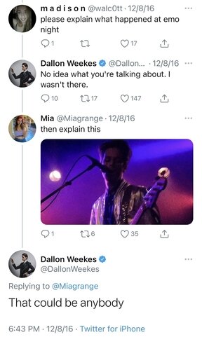  Courtesy of Dallon Weeke’s Twitter //  @DallonWeekes  